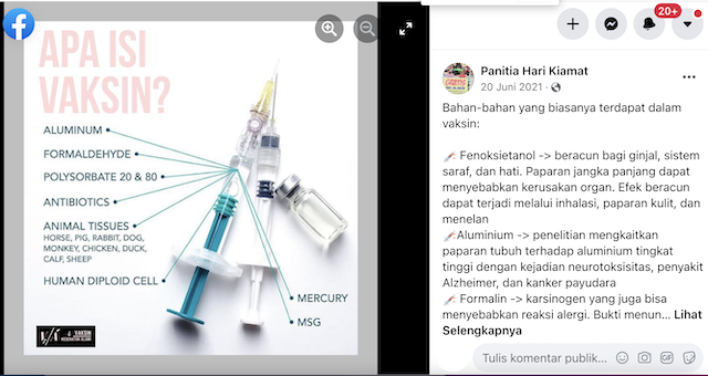 [Cek Fakta] Benarkah Vaksin Covid-19 Mengandung Formalin, MSG, dan Merkuri? Cek Dulu Faktanya