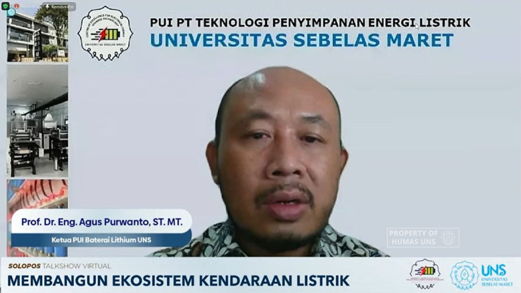 Ketua PUI Baterai Lithium Agus Purwanto. DOK UNS
