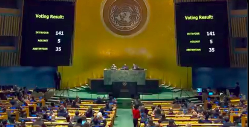 Voting terkait resolusi PBB mendesak Rusia hentikan invasi di Ukraina. Foto: UNTV