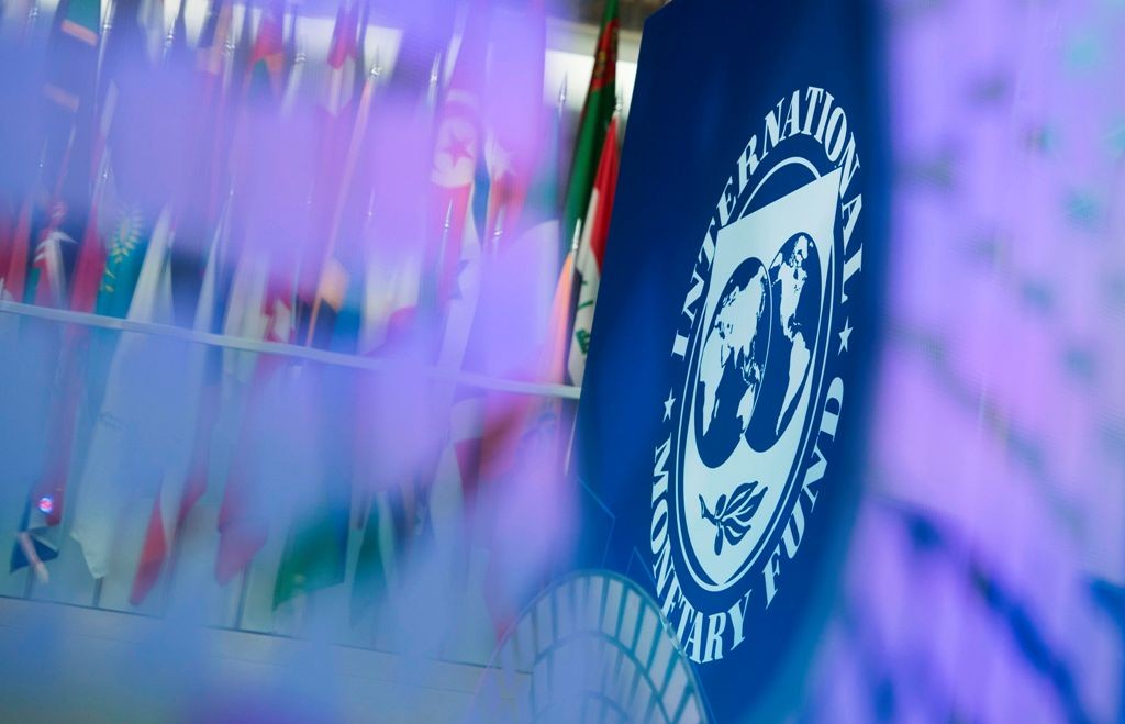 Ilustrasi logo lembaga keuangan IMF - - Foto: AFP/Andrew Caballero-Reynolds