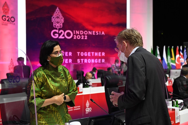 Menteri Keuangan Sri Mulyani Indrawati (kiri) dalam agenda Presidensi G20  - - Foto: Panitia Nasional Presidensi G20 Indonesia