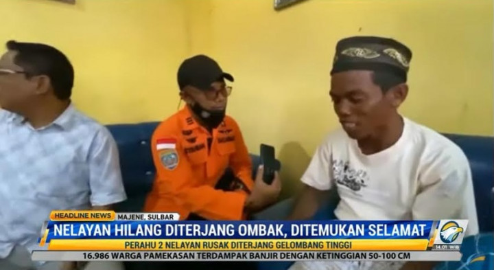 Nelayan yang Hilang Diterjang Ombak Ditemukan Selamat