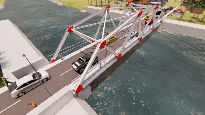 Mobilitas Warga Sering Terhambat Sungai Bengawan Solo, Mahasiswa ITS Rancang Jembatan Desa Semambang