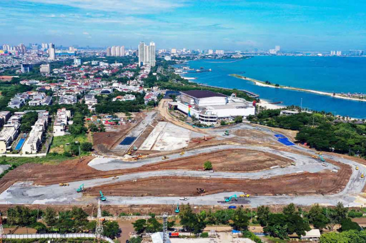 Foto Progres Pembangunan Sirkuit Formula E