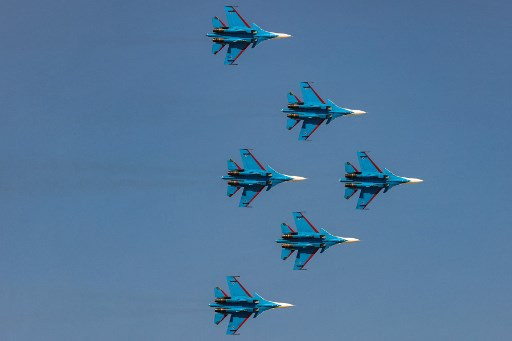 Jet tempur Sukhoi milik Rusia. Foto: AFP
