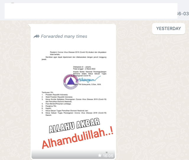 [Cek Fakta] Benarkah BNPB Cabut Status Pandemi Covid-19? Ini Faktanya