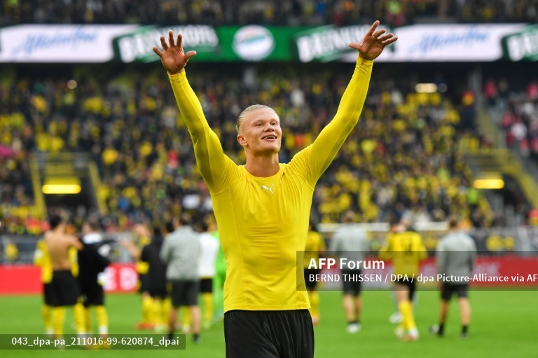 Penyerang Borussia Dortmund, Erling Haaland (AFP/Bernd Thissen)