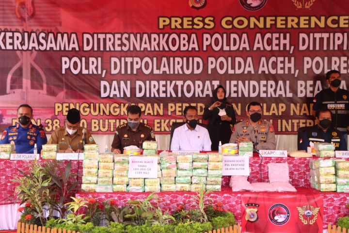 Polda Aceh Gagalkan Peredaran Sabu 182 Kg, Disimpan di Karung Goni