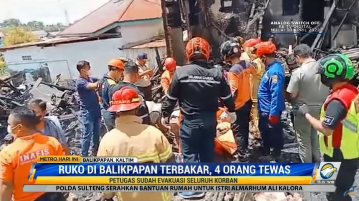 Ruko di Balikpapan Kebakaran, 4 Orang Tewas