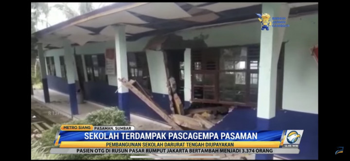 30 Sekolah Rusak Akibat Gempa Pasaman