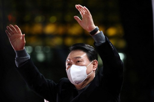 Ikon keadilan Korea Selatan (Korsel) Yoon Suk-yeol terpilih sebagai Presiden Korsel. Foto: AFP