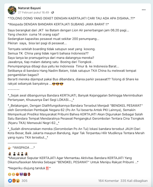 [Cek Fakta] Benarkah Setiap Malam Bandara Kertajati Melayani Penerbangan Komersial Khusus WNA Tiongkok? Begini Faktanya