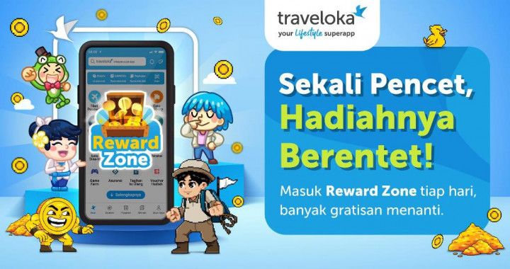 Seru-seruan Berhadiah Uang di Sela Rutinitas dengan Reward Zone Traveloka!