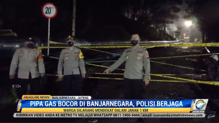 Polisi Sterilkan Kawasan Pipa Gas Bocor di Banjarnegara