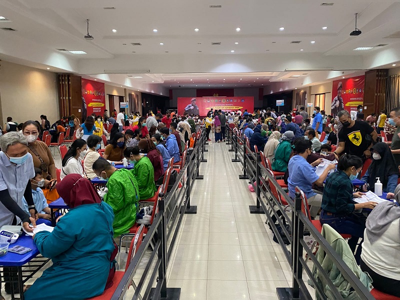 Binda Kepri melakukan vaksinasi massal pada Sabtu, 12 Maret 2022. (Istimewa)