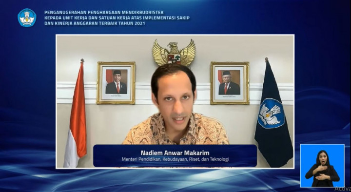 Nadiem Bangga 81% Satker Raih Predikat Memuaskan dan Sangat Baik Evaluasi SAKIP 2021