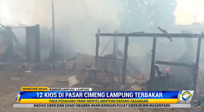 12 Kios Di Pasar Cimeng Bandar Lampung Terbakar