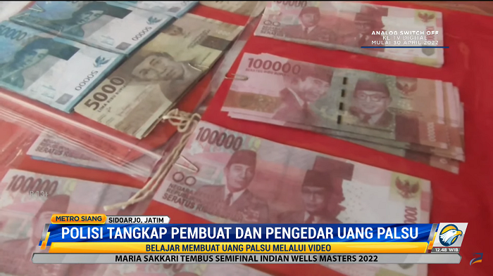 Polisi Tangkap Pembuat dan Pengedar Uang Palsu di Sidoarjo