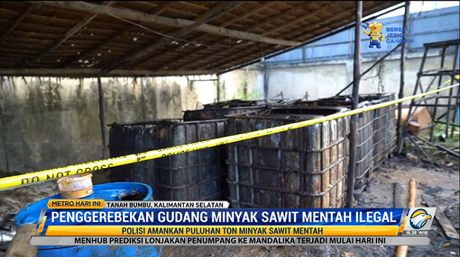 Polisi Temukan Gudang CPO Ilegal di Pelabuhan