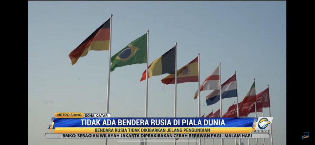 Tidak ada bendera Rusia di Piala Dunia 2022. Foto: Dok/Metro TV
