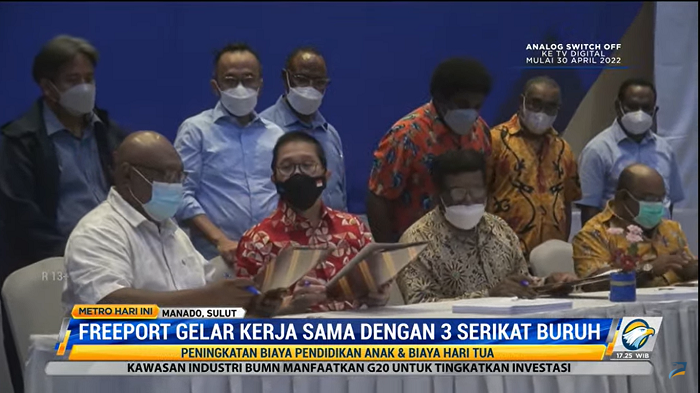 Freeport Sahkan Kerja Sama dengan 3 Serikat Buruh yang ke-22