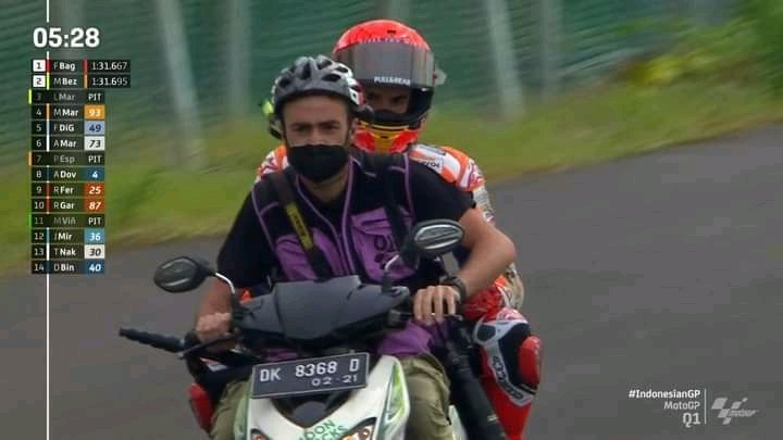 Viral! Motor Panitia GP Mandalika yang Bonceng Marc Marquez Pajaknya Mati
