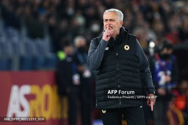 Pelatih AS Roma, Jose Mourinho (AFP/Federico Proietti)