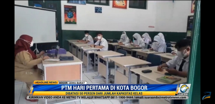 PTM 50%, Siswa SMPN 2 Bogor Ceria di Dalam Kelas
