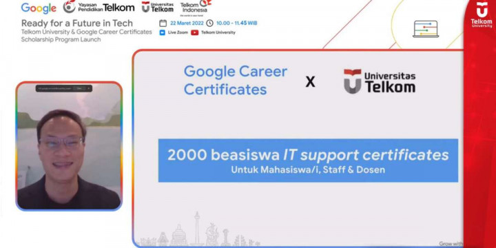 Telkom University Terima 2.000 Beasiswa IT Support Certificates dari Google