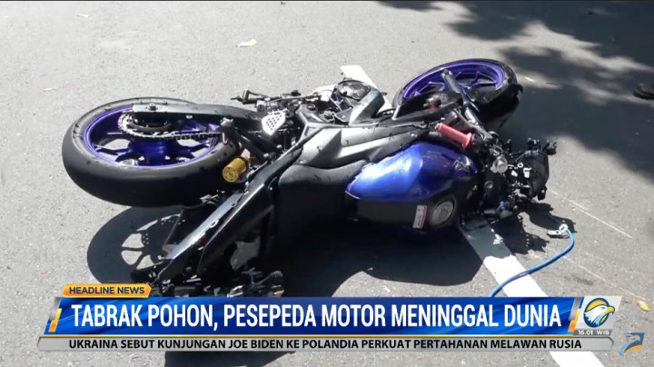 Tabrak Pohon, Pesepeda Motor Meninggal Dunia