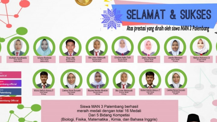 Siswa MAN 3 Palembang Raih 16 Medali di Singapore Science Olympiad