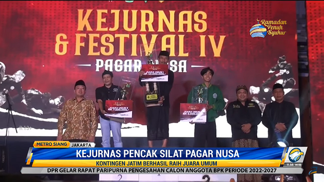 Kontingen Jatim Raih Juara Umum di Kejurnas Pencak Silat Pagar Nusa