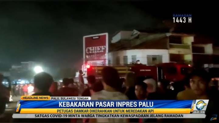 Kebakaran Pasar Inpres Palu Berawal dari Lapak Pakaian