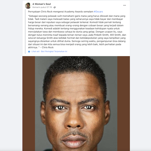 [Cek Fakta] Chris Rock Minta Maaf kepada Will Smith? Begini Faktanya