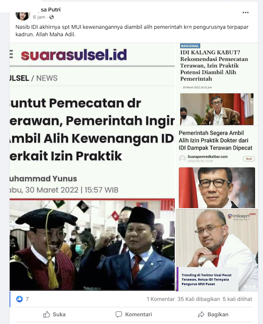 [Cek Fakta] Pemerintah Akhirnya Ambil Alih Kewenangan IDI Seputar Izin Praktik Dokter? Ini Faktanya