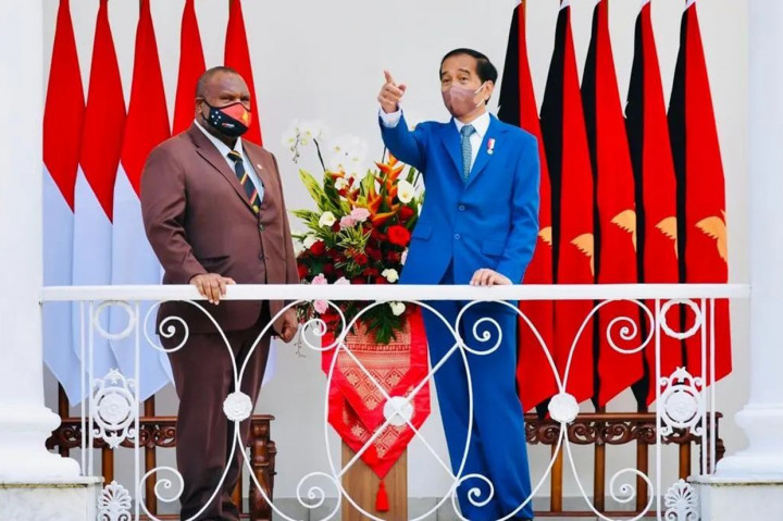 Momen Jokowi Terima Kunjungan Resmi PM Papua Nugini James Marape