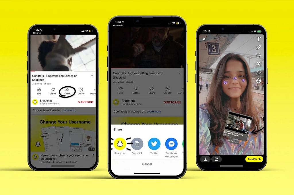 Snapchat menghadirkan cara baru untuk berbagi video YouTube di snap via stiker.
