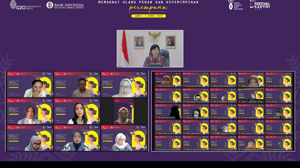 Deputi Gubernur Senior BI Destry Damayanti dalam sebuah webinar. Foto: dok Departemen Komunikasi BI.