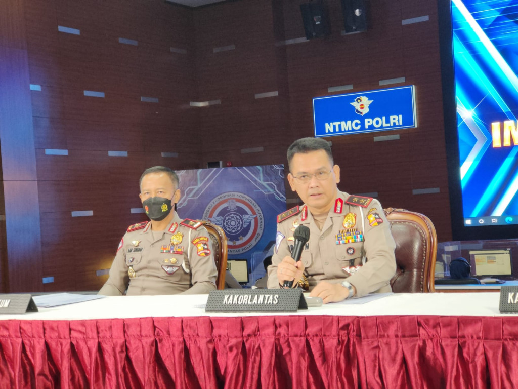 Konferensi pers Korlantas Polri. Foto: Medcom.id/Siti Yona Hukmana.