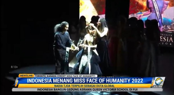 Nadia Tjoa Sabet Gelar Miss Face of Humanity 2022