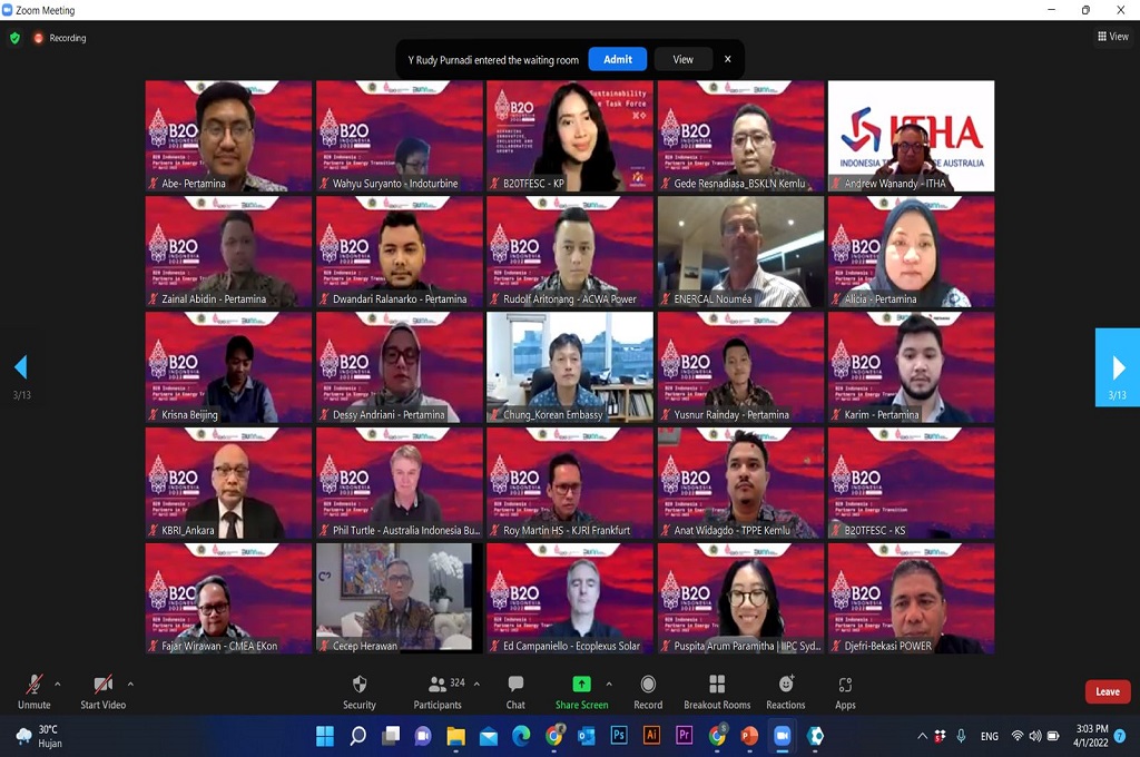 Pertemuan bisnis virtual bertajuk Partners in Energy Transition. (Kemenlu RI)