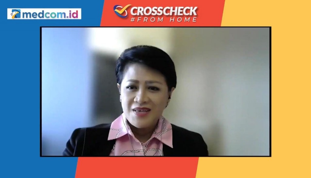 Pengamat militer dan pertahanan Connie Rahakundini Bakrie dalam Crosscheck #FromHome by Medcom.id, Minggu, 26 September 2021. Foto: Medcom.id