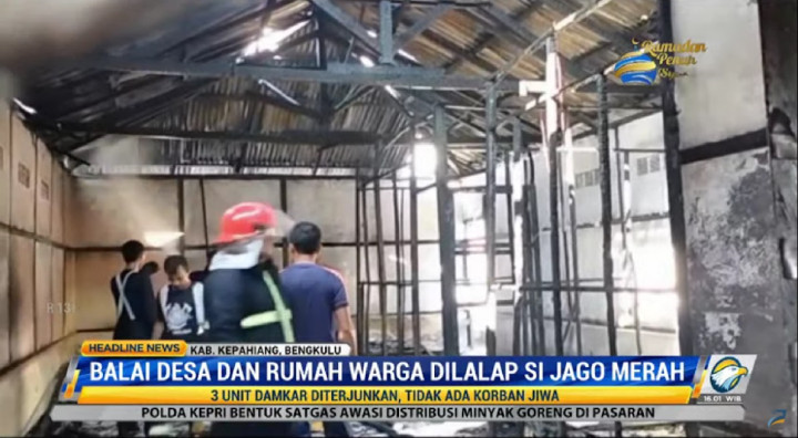 Gara-gara Korsleting, Balai Desa di Bengkulu Ludes Terbakar