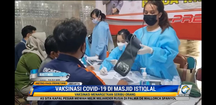 Jemaah Masjid Istiqlal Antusias Ikut Vaksinasi Covid-19