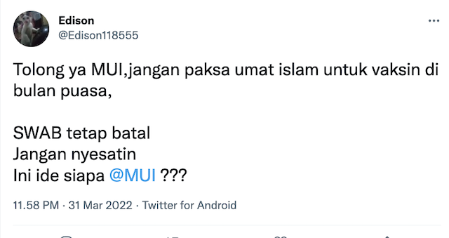 [Cek Fakta] Vaksin dan Tes <i>Swab</i> Covid-19 Diklaim Membatalkan Puasa? Cek Dulu Faktanya