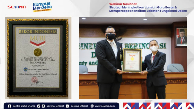 Bahas Sulitnya Jadi Profesor di Indonesia, Webinar Besutan Unila Raih MURI