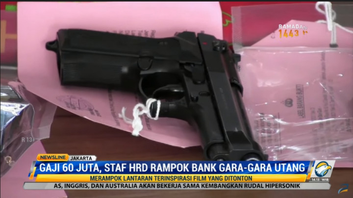 Gaji 60 Juta, Staf HRD Rampok Bank Gara-Gara Utang