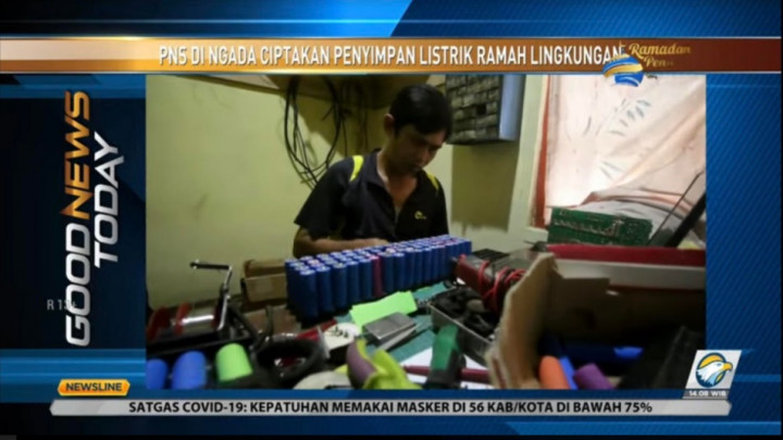 PNS di NTT Buat Penyimpanan Listrik Tenaga Surya dari Baterai Bekas