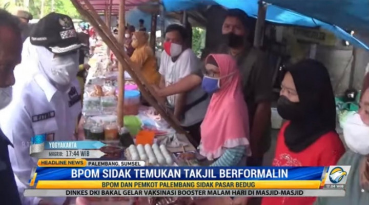 Takjil Berformalin Ditemukan di Palembang