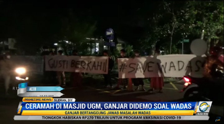 Ganjar Didemo Soal Wadas Saat Ceramah di Masjid UGM